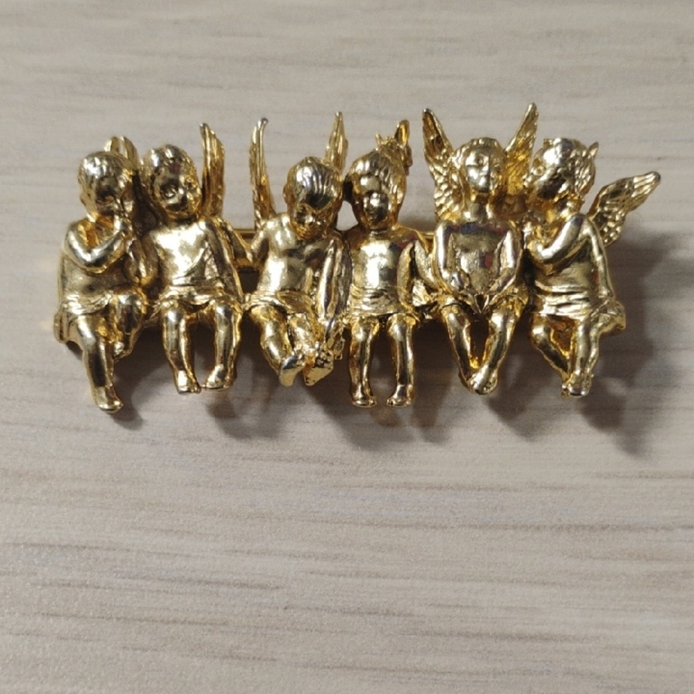 Gold Angel Brooch